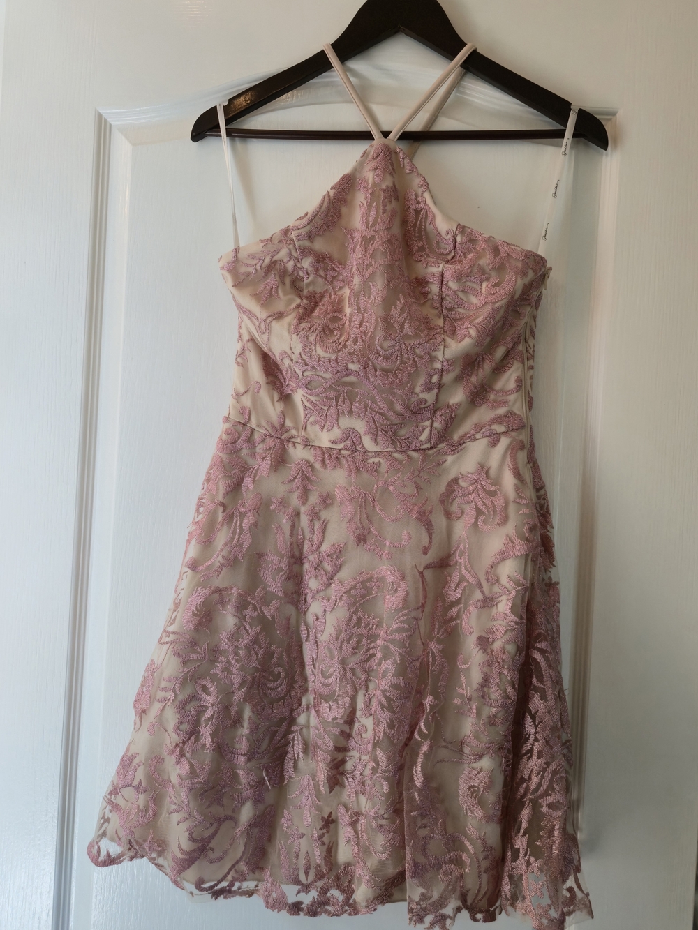 Speechless Pink Lace Strapless Fit-and-Flare Dress